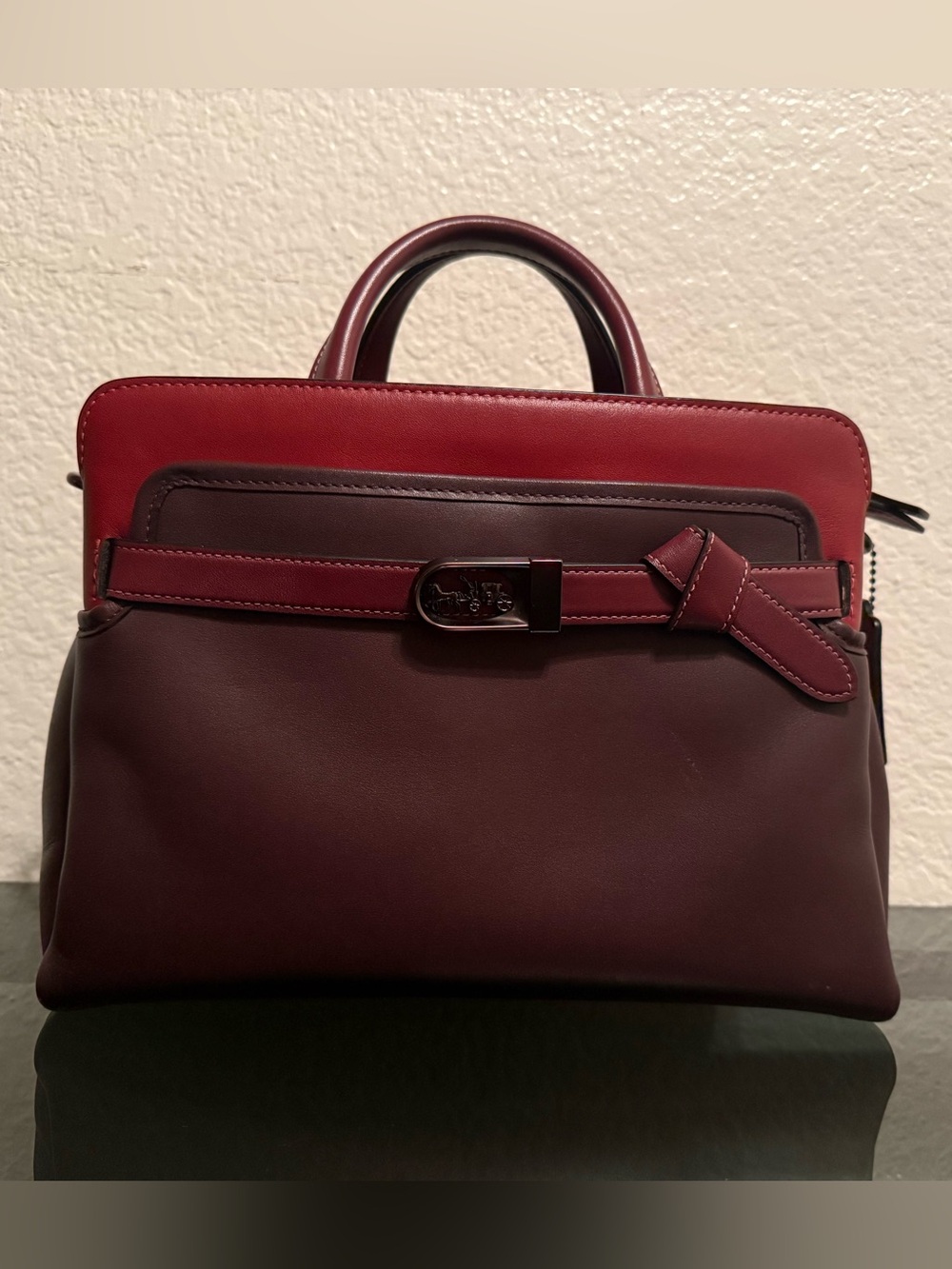 Coach Tate Carryall - Oxblood - Glovetanned Leather + Gunmetal